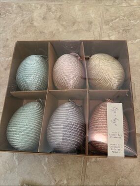 Hip Hop Pastel Twine Egg Ornaments - Set of 6